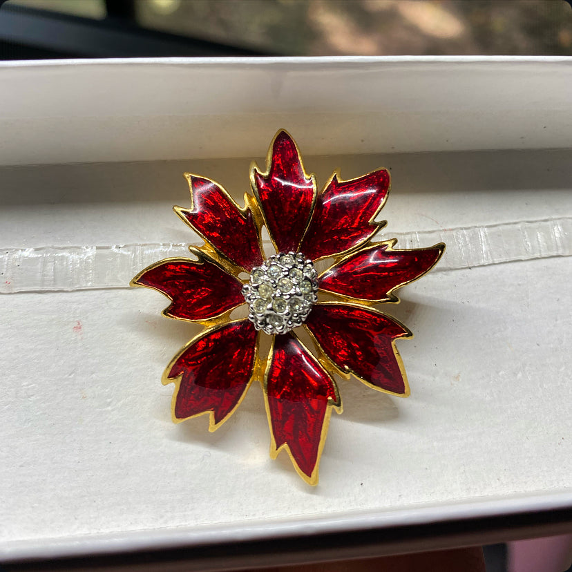 Red Flower Pin