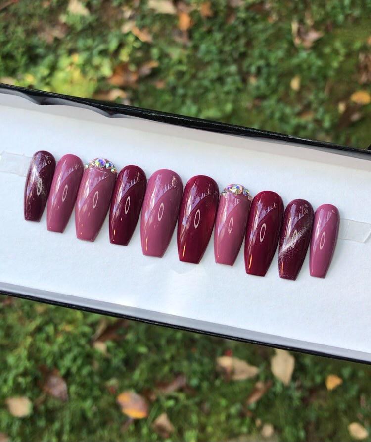 Burgundy Fall Nails
