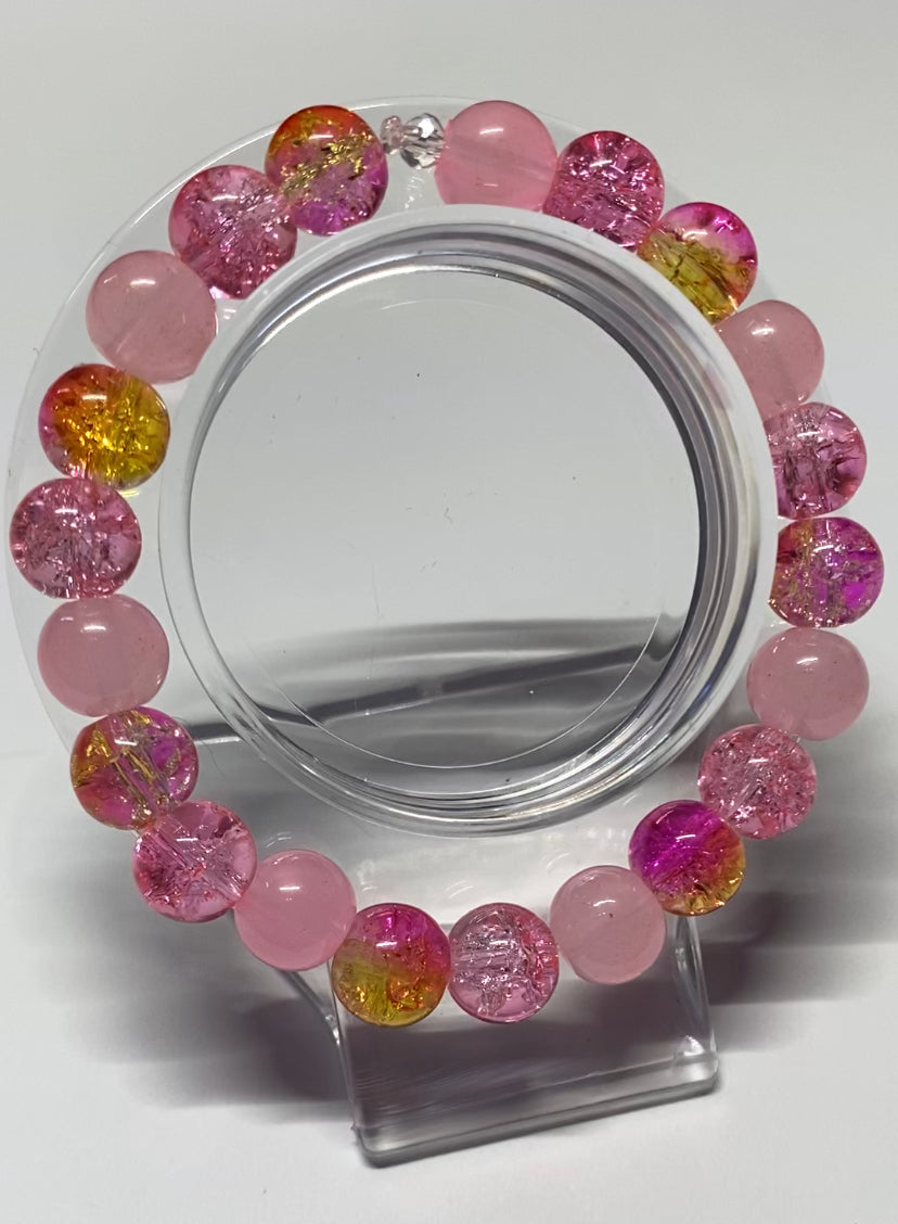 Pink Crackle Bracelet