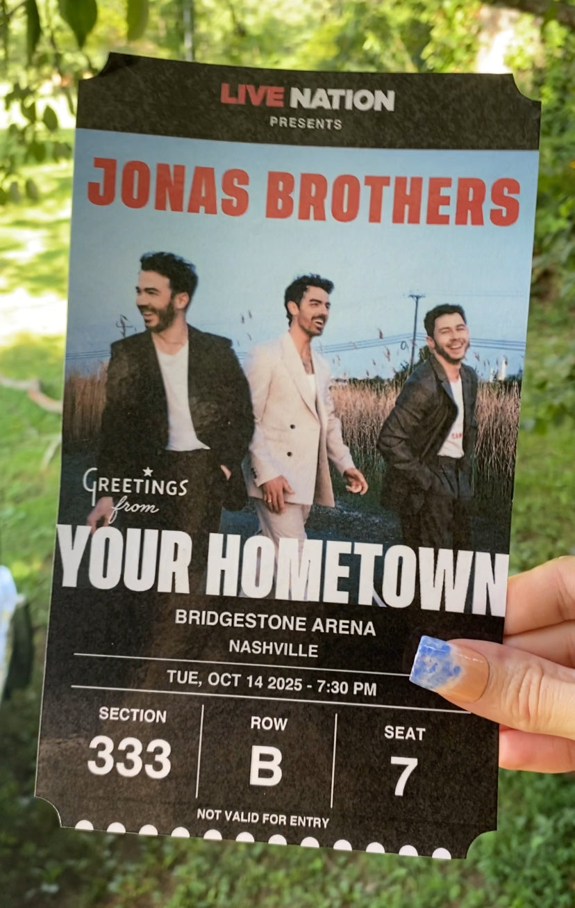 Jonas Brothers Commemorative Ticket Laminated