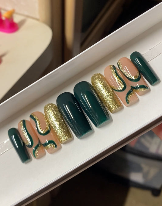 Green and Gold Swirl