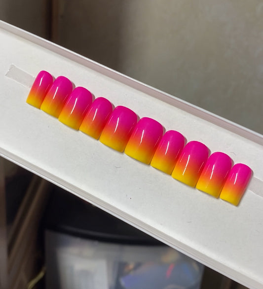 Pink and Yellow Ombre