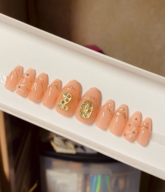 Golden Floral With Bling